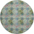 9' X 12' Green Blush And Teal Floral Medallion Distressed Washable Area Rug With UV Protection