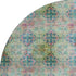 9' X 12' Green Blush And Teal Floral Medallion Distressed Washable Area Rug With UV Protection