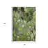 9' X 12' Fern Green And Gray Abstract Distressed Washable Area Rug With UV Protection