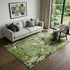 9' X 12' Fern Green And Gray Abstract Distressed Washable Area Rug With UV Protection