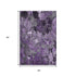9' X 12' Purple And Ivory Abstract Distressed Washable Area Rug With UV Protection