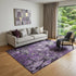 9' X 12' Purple And Ivory Abstract Distressed Washable Area Rug With UV Protection