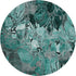 9' X 12' Teal And Gray Floral Washable Area Rug With UV Protection