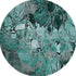 9' X 12' Teal And Gray Floral Washable Area Rug With UV Protection