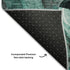9' X 12' Teal And Gray Floral Washable Area Rug With UV Protection