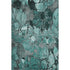 9' X 12' Teal And Gray Floral Washable Area Rug With UV Protection