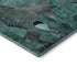 9' X 12' Teal And Gray Floral Washable Area Rug With UV Protection