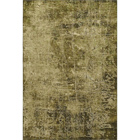 5' X 8' Brown And Ivory Abstract Washable Area Rug With UV Protection