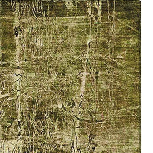 5' X 8' Brown And Ivory Abstract Washable Area Rug With UV Protection