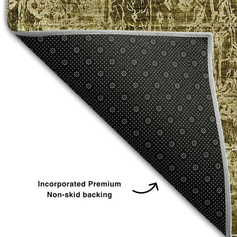 8' X 10' Brown And Ivory Abstract Washable Area Rug With UV Protection