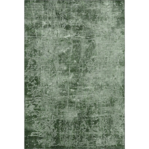 5' X 8' Emerald And Ivory Abstract Washable Area Rug With UV Protection