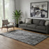 5' X 8' Gray And Ivory Abstract Washable Area Rug With UV Protection