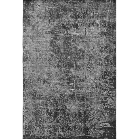 5' X 8' Gray And Ivory Abstract Washable Area Rug With UV Protection