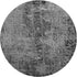 8' Gray And Ivory Abstract Washable Round Rug With UV Protection
