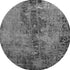 8' Gray And Ivory Abstract Washable Round Rug With UV Protection