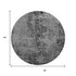 8' Gray And Ivory Abstract Washable Round Rug With UV Protection