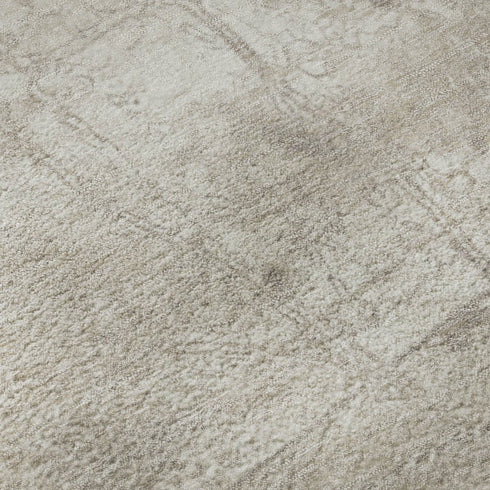 5' X 8' Ivory And Cream Abstract Washable Area Rug With UV Protection