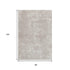 8' X 10' Ivory And Cream Abstract Washable Area Rug With UV Protection