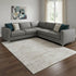 8' X 10' Ivory And Cream Abstract Washable Area Rug With UV Protection