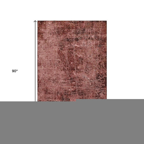 5' X 8' Merlot And Ivory Abstract Washable Area Rug With UV Protection