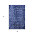 5' X 8' Navy Blue And Ivory Abstract Washable Area Rug With UV Protection