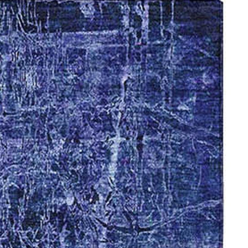 5' X 8' Navy Blue And Ivory Abstract Washable Area Rug With UV Protection