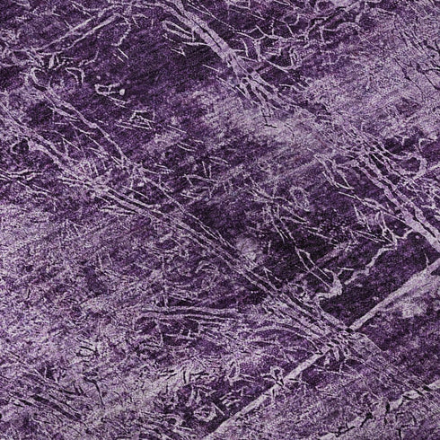 5' X 8' Purple And Ivory Abstract Washable Area Rug With UV Protection