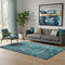 5' X 8' Teal And Ivory Abstract Washable Area Rug With UV Protection