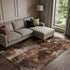 9' X 12' Rust And Ivory Floral Washable Area Rug With UV Protection