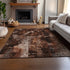 9' X 12' Rust And Ivory Floral Washable Area Rug With UV Protection