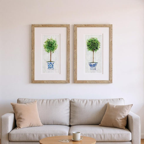 Set Of Two Rosemary Thyme Brown Framed Wall Art