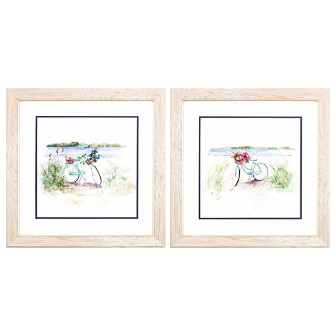 Set Of Two Summer Ride Brown Framed Wall Art