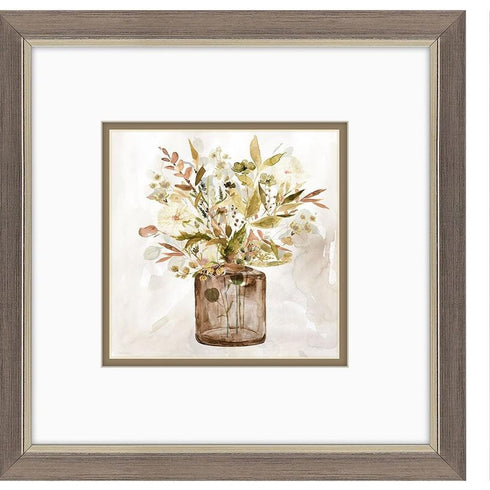 Set Of Two Earthy Garden Silver Framed Wall Art