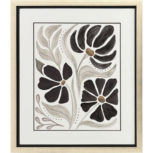 Modern Petals II Gold Framed Wall Art