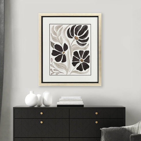 Modern Petals II Gold Framed Wall Art