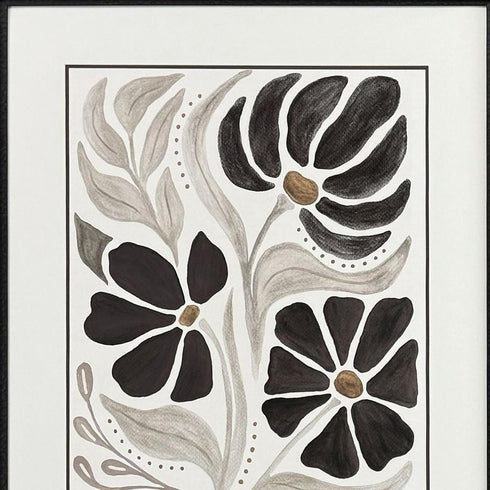 Modern Petals II Gold Framed Wall Art