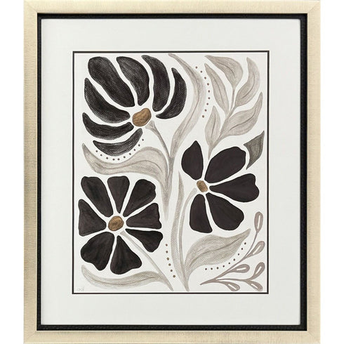 Modern Petals II Gold Framed Wall Art