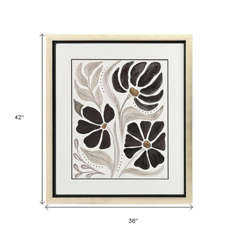 Modern Petals II Gold Framed Wall Art