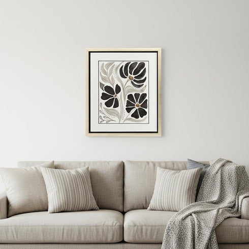 Modern Petals II Gold Framed Wall Art