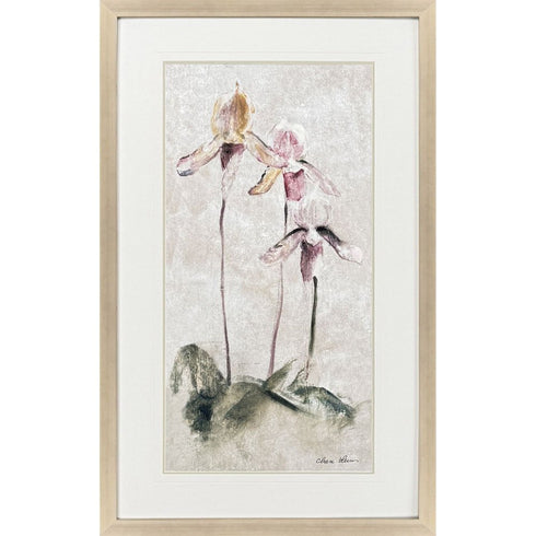 Purple Dancing Orchid I Silver Framed Wall Art