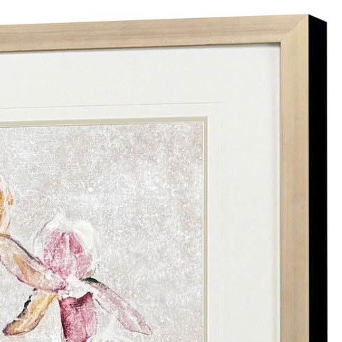 Purple Dancing Orchid I Silver Framed Wall Art