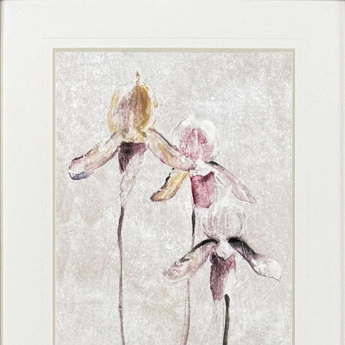 Purple Dancing Orchid I Silver Framed Wall Art