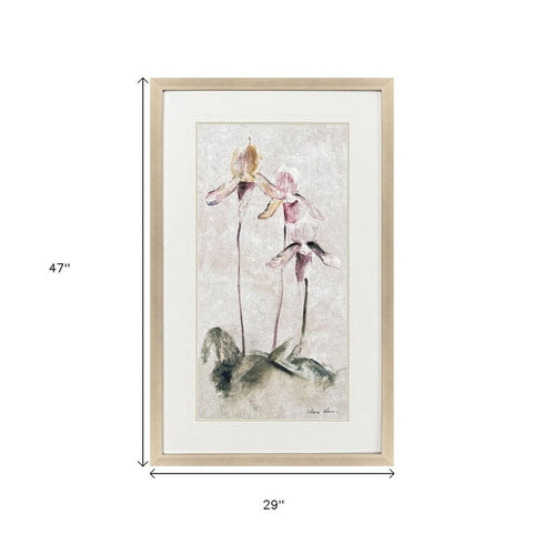 Purple Dancing Orchid I Silver Framed Wall Art