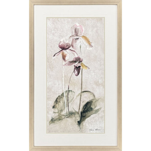 Purple Dancing Orchid II Silver Framed Wall Art