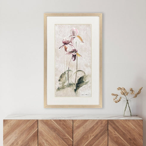 Purple Dancing Orchid II Silver Framed Wall Art