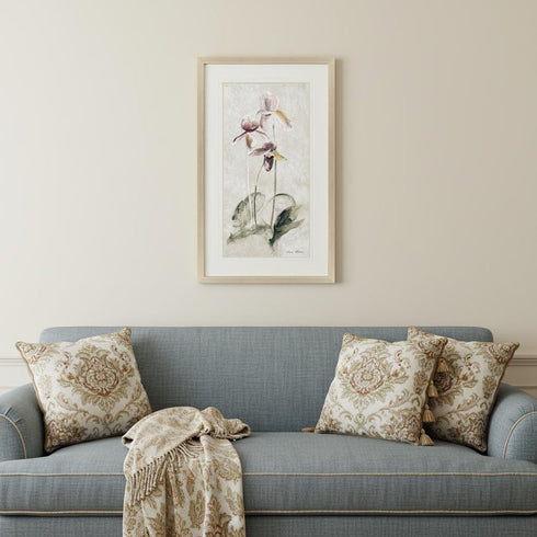 Purple Dancing Orchid II Silver Framed Wall Art