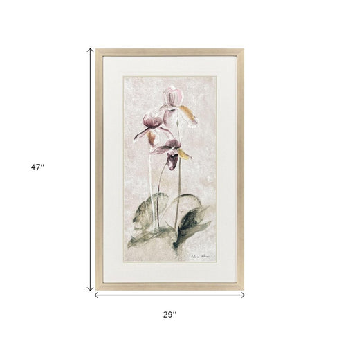 Purple Dancing Orchid II Silver Framed Wall Art