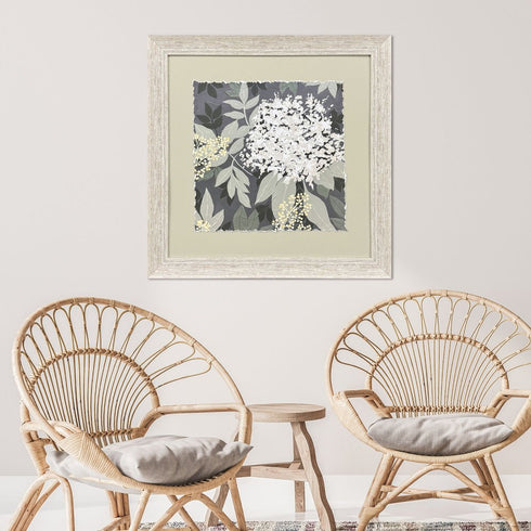 My Garden I Distressed White Framed Wall Art