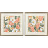 Set Of Two Gleeful Garden Silver Framed Wall Art