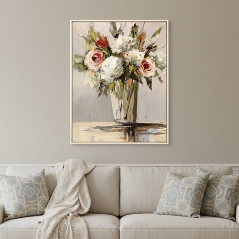 Bountiful Distressed White Floater Frame Wall Art